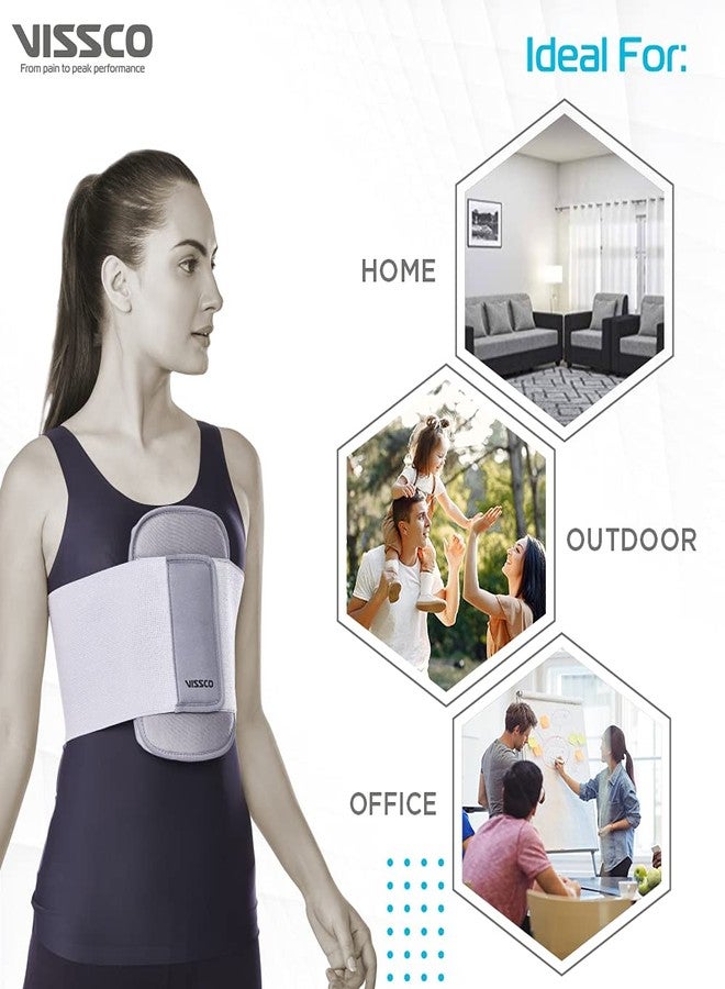 Vissco Sternal Brace | Chest Support For Rib Fracture, Chest Pain Relief - Medium (Grey), (0626M) - Image 5
