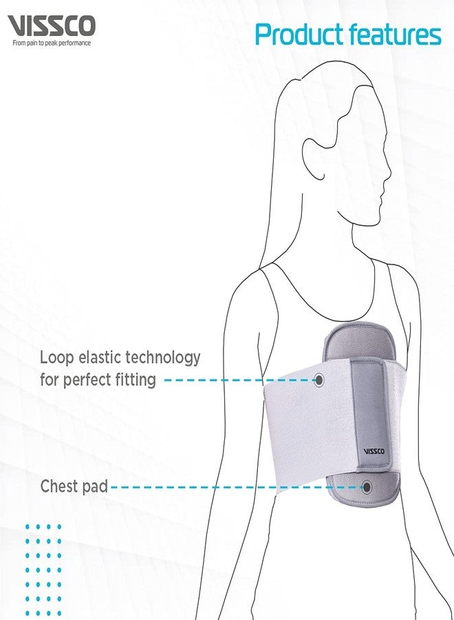 Vissco Sternal Brace | Chest Support For Rib Fracture, Chest Pain Relief - Medium (Grey), (0626M) - Image 3