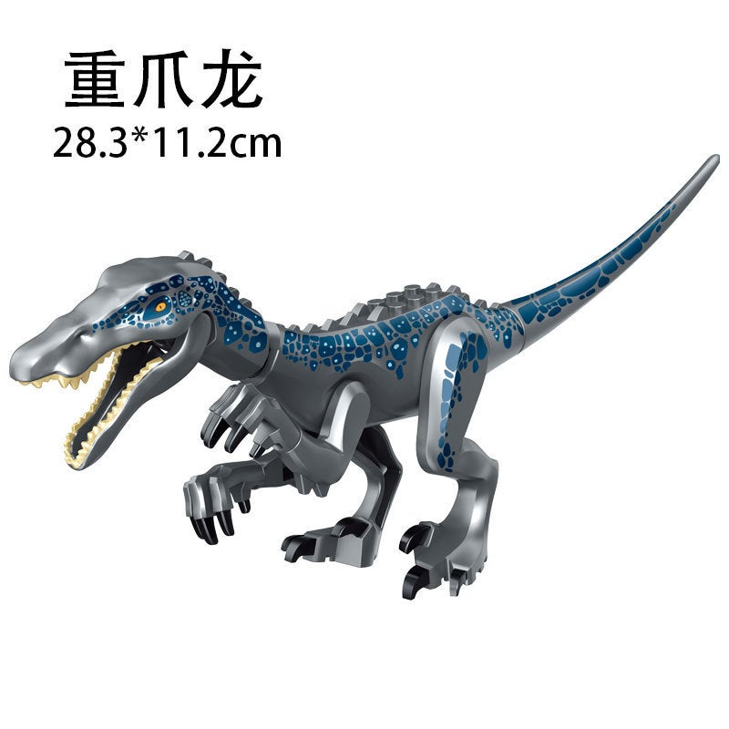 Large Dinosaur Model Blocks Triceratops Wide Eared Pterosaur Food Beef Tyrannosaurus Rex Raptor Assembled Toy - Image 1