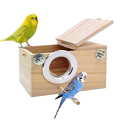 kathson Parakeet Nest Box Budgie Nesting House Cockatiel Breeding Parrots Mating Box for Lovebirds Small and Medium-Sized Birds（S） - Image 1