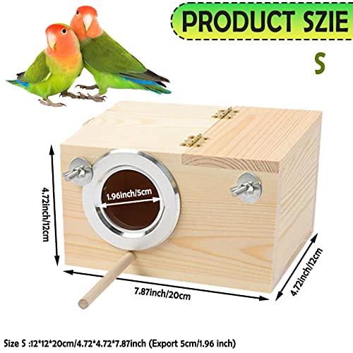 kathson Parakeet Nest Box Budgie Nesting House Cockatiel Breeding Parrots Mating Box for Lovebirds Small and Medium-Sized Birds（S） - Image 5
