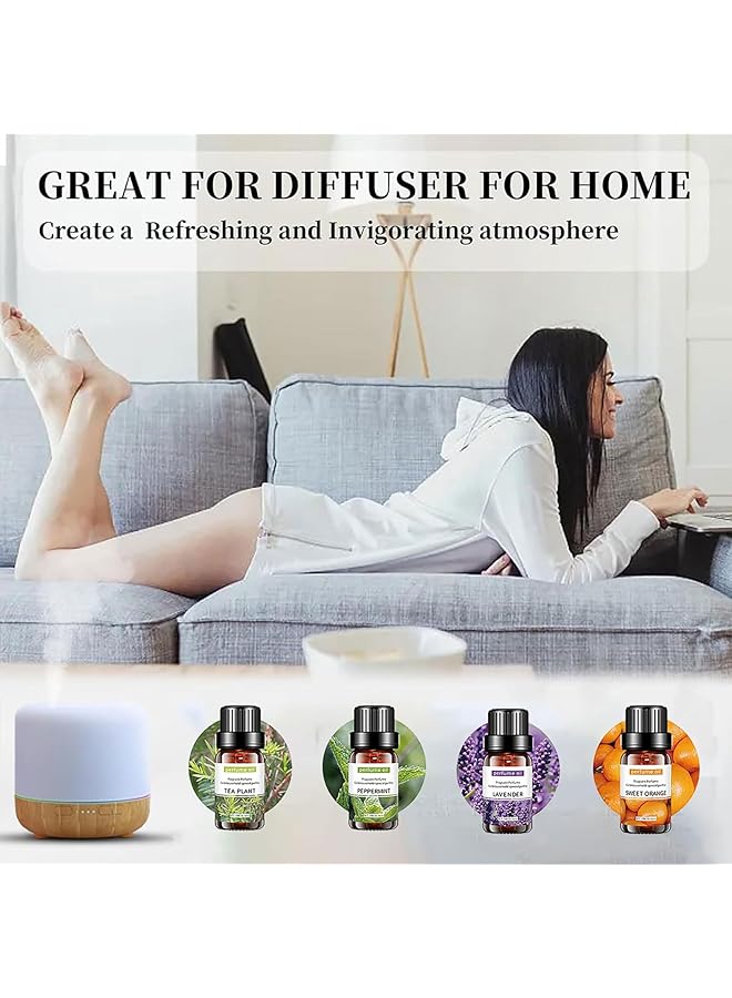 erorex 4Pcs Essential Oil Set 10Ml Each Bottle For Humidifier Oil Fragrance Diffuser Home Fragrance Refill Oils Gift Set  - Image 3