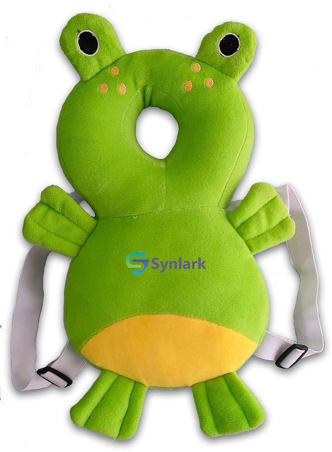 Synlark وسادة حماية رأس وظهر للأطفال الرضع والصغار من سينلارك مع أحزمة (قياسي، أخضر-ضفدع)، قطعة واحدة - Image 1
