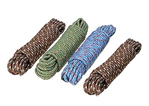 First Front Cloth Line For Drying Clothes Nylon Cotton Rope 10 Mtr Pack of 4 Multicolour - Image 1