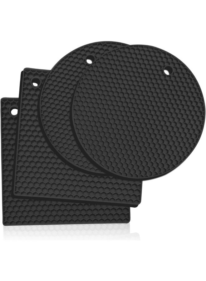 KITCHENATICS KITCHENATICS Silicone Trivets, PotHolders, Hot Pads, Jar Opener, Oven Mitts (4-Pack Set)  - Image 1