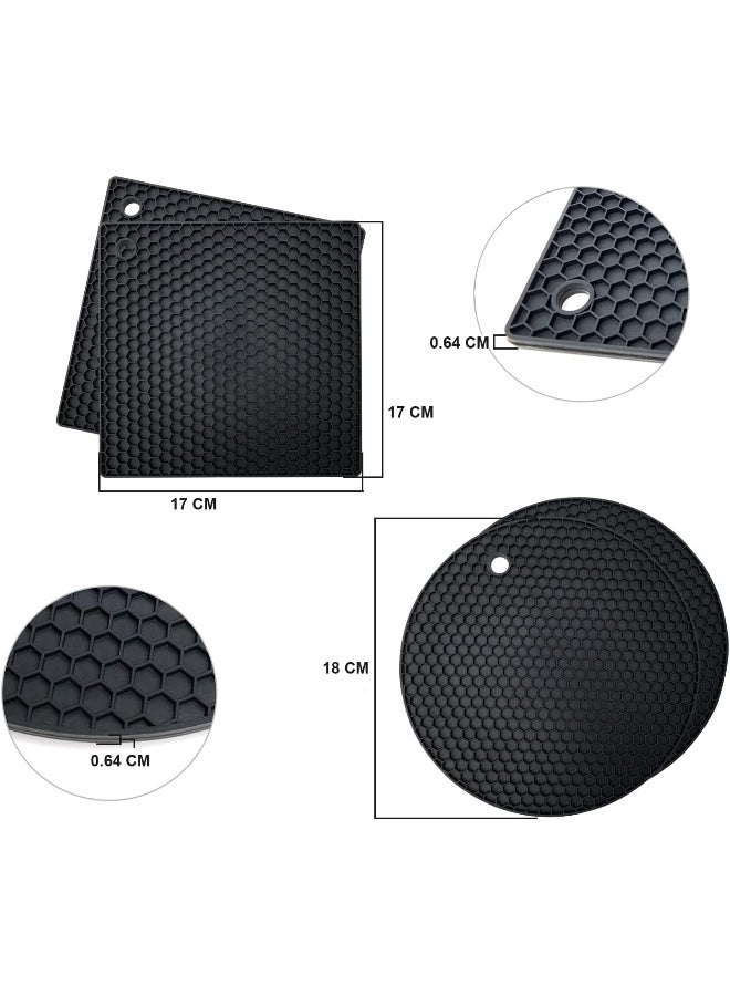 KITCHENATICS KITCHENATICS Silicone Trivets, PotHolders, Hot Pads, Jar Opener, Oven Mitts (4-Pack Set)  - Image 3