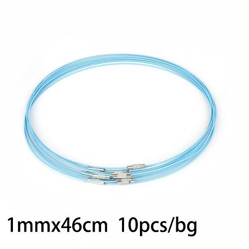 Generic Diy Handmade Jewelry Accessories Bracelet Ring Necklace Memory Wire Steel Wire Looping For Stringing Beads Making Necklaces Sky blue