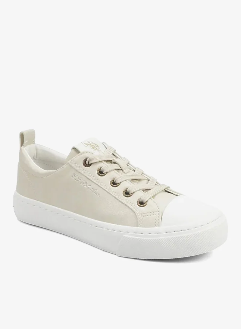 U.S. Polo Assn. beige U.S. Polo Assn. Women’s Casual Lace-Up Sneakers – Beige Fashion Shoes, Lightweight Everyday Walking Sneakers, Comfortable Lifestyle Footwear for Women for Women | Best Price UAE