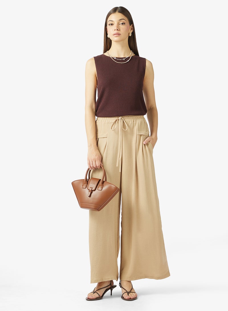 ELLA Wide Leg Trouser With Drawstring - Image 2