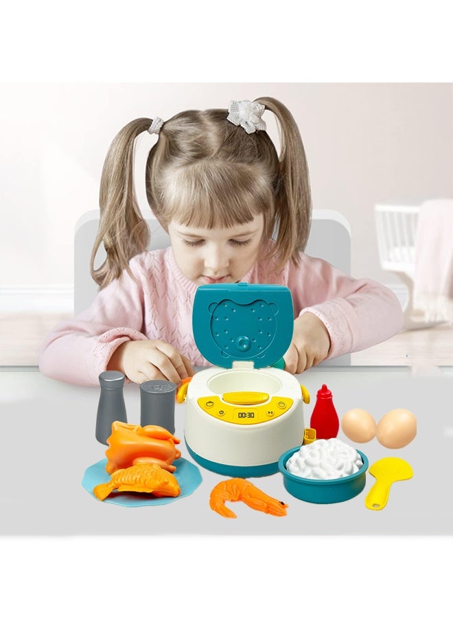 16-piece kitchen food play set, toy food set with fruit and vegetable cooking accessories and plastic mini cutlery, suitable for babies and toddlers, birthday gift（blue） - Image 5
