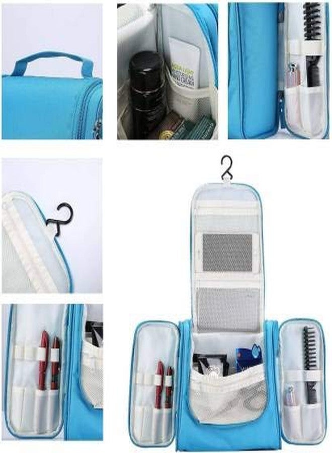 Shivexim® Toiletry Bag with Hanging Hook Organizer for Travel Accessories, Makeup, Shampoo, Cosmetic, Personal Items, Bathroom Portable Storage Bag (Blue) - Image 4