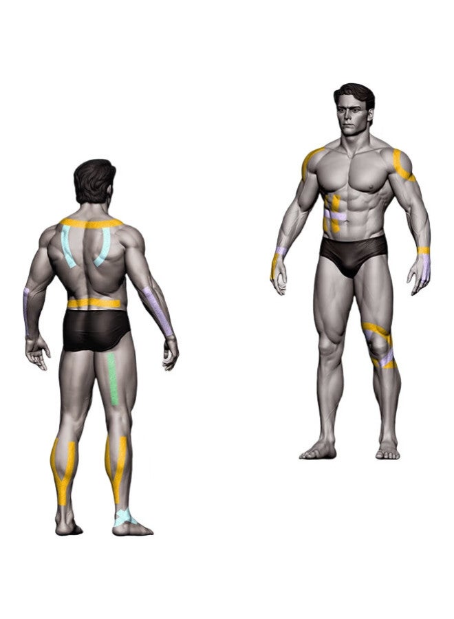 JD.com شريط مرن جينغزاو لدعم العضلات، شريط رياضي للركب، الكاحلين، الظهر، البطن، شريط مضاد للالتواء، أصفر فاتح - Image 1