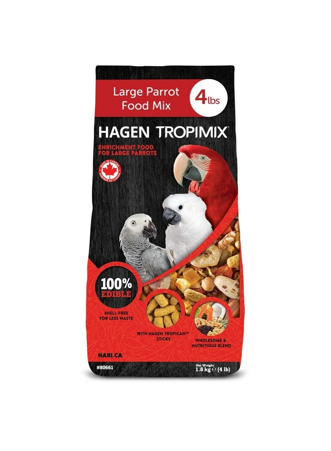 Hari Tropimix Bird Food, Hagen Large Parrot Food With Seeds, Fruit, Nuts, Vegetables, Grains, And Legumes, Enrichment Food, 4 Lb Bag - Image 1