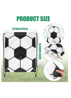 Party Set of 5 Football Party Favors Drawstring Gift Bags Sports Party Cheerleader Bag Football Party Supplies, Football Style, Classic  - Image 3