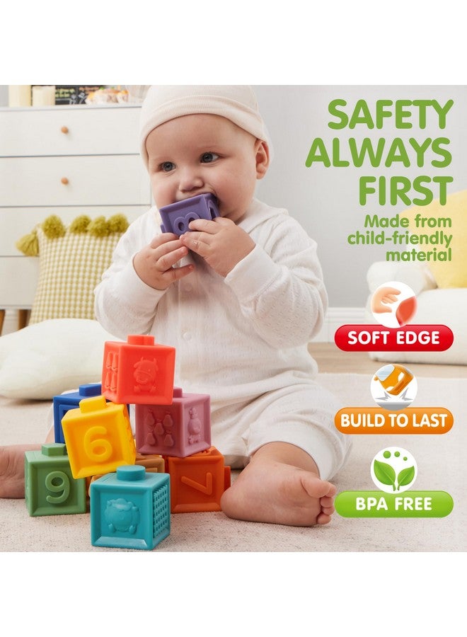 JOYIN Baby Toys - Montessori Toys for Babies 6-12 Months, Food-Grade Sensory Present Infant Stacking Circles Teether, Blocks, 3D Stress Balls, Pull String, Learning Gifts for Baby Girls Boys - Image 5