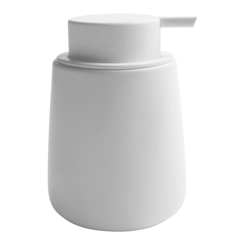 TOOZFO Soap Dispenser Ceramic with EasytoPress Pump Hand Lotion Liquid Dispenser for Shampoo Bathroom Kitchen 12 oz White