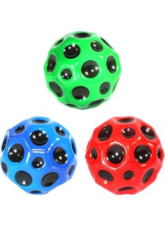 Generic PartyPack 3 x Moon Ball 7cm Diameter Bouncy Ball Small Water Polo Bath Beach Toy Throwing Water Games Trampoline Play Lava Ball Curveball Rubber Ball Bouncy Ball Bam Ball Flash Ball 