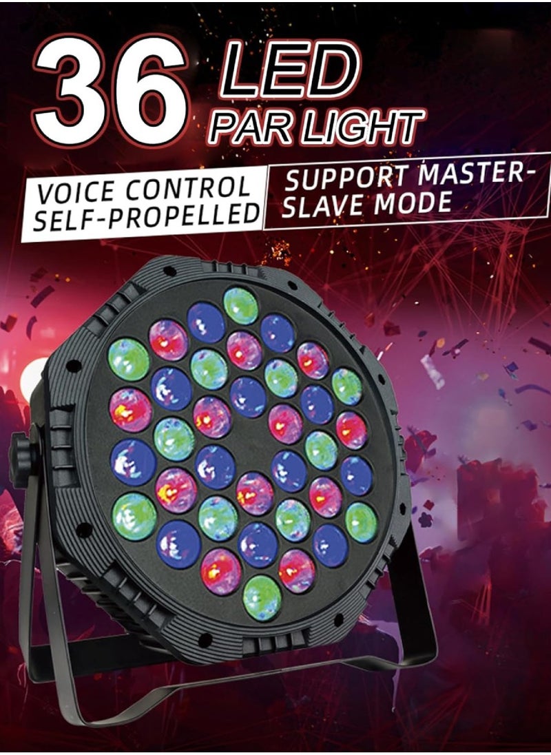 Yuwell - RGB Stage Lighting 36 LED Dj Par Lights Uplighting For Events Diverse Lighting Modes Supported DMX512 Sound Activated Master-Slave Auto-Run Mode RGB Disco Par Light For Wedding Party And Concert - Image 1