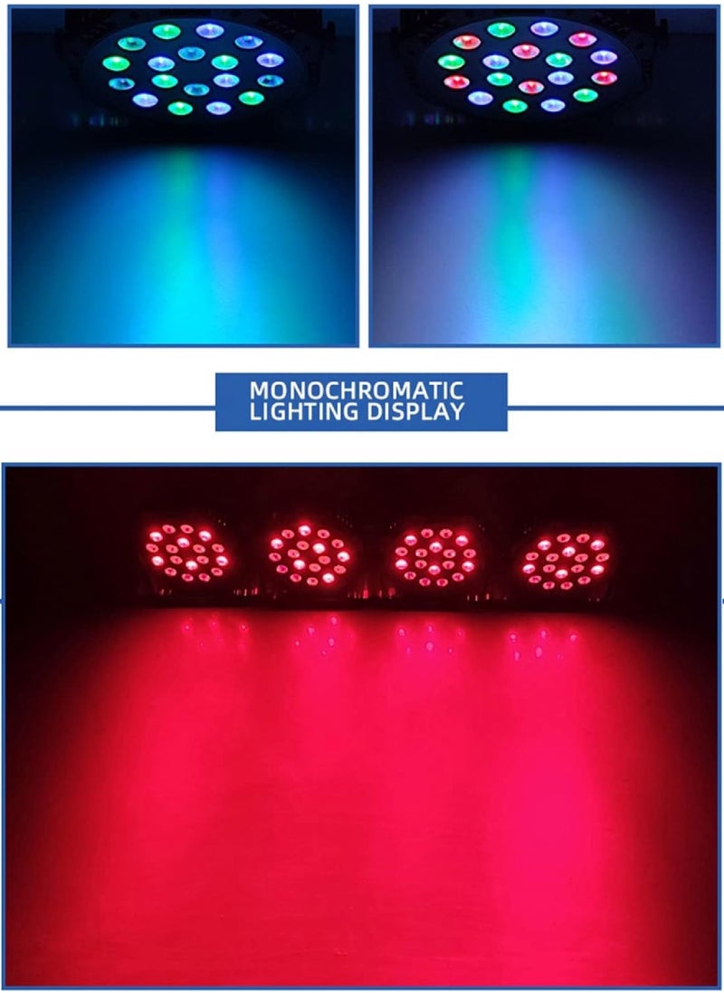 Yuwell - RGB Stage Lighting 36 LED Dj Par Lights Uplighting For Events Diverse Lighting Modes Supported DMX512 Sound Activated Master-Slave Auto-Run Mode RGB Disco Par Light For Wedding Party And Concert - Image 1