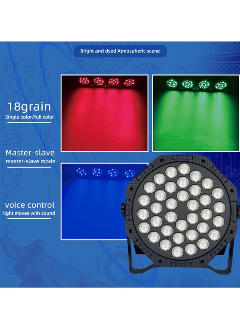 Yuwell - RGB Stage Lighting 36 LED Dj Par Lights Uplighting For Events Diverse Lighting Modes Supported DMX512 Sound Activated Master-Slave Auto-Run Mode RGB Disco Par Light For Wedding Party And Concert - Image 1