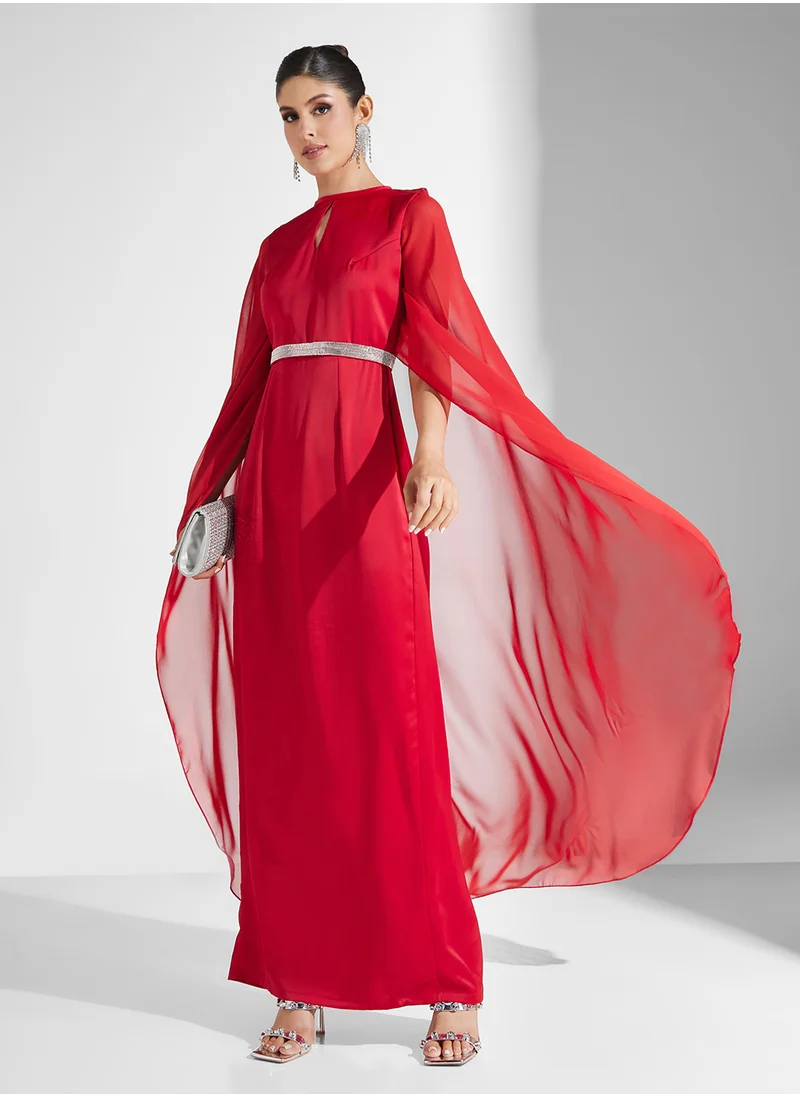 Golden Apple CHIFFON SLIT SLEEVES MAXI DRESS