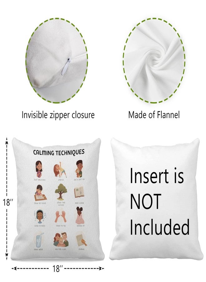OFlich Mental Health Calming Techniques It is Okay to Feel Reversible Throw Pillow Case 18″×18″,Cute Cartoon Faces Emotions Decorative Pillowcase for Therapy Office Consulting Room,Gifts for Teens Girls - Image 4