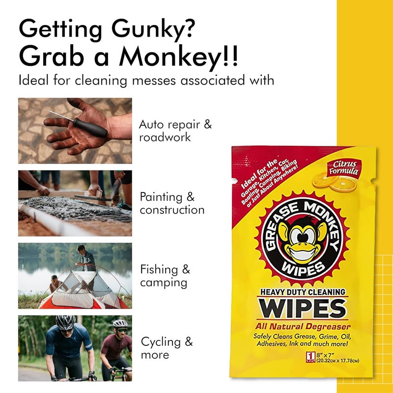 grease monkey Individual Heavy Duty Cleaning Wipes, 24-Count - Image 4