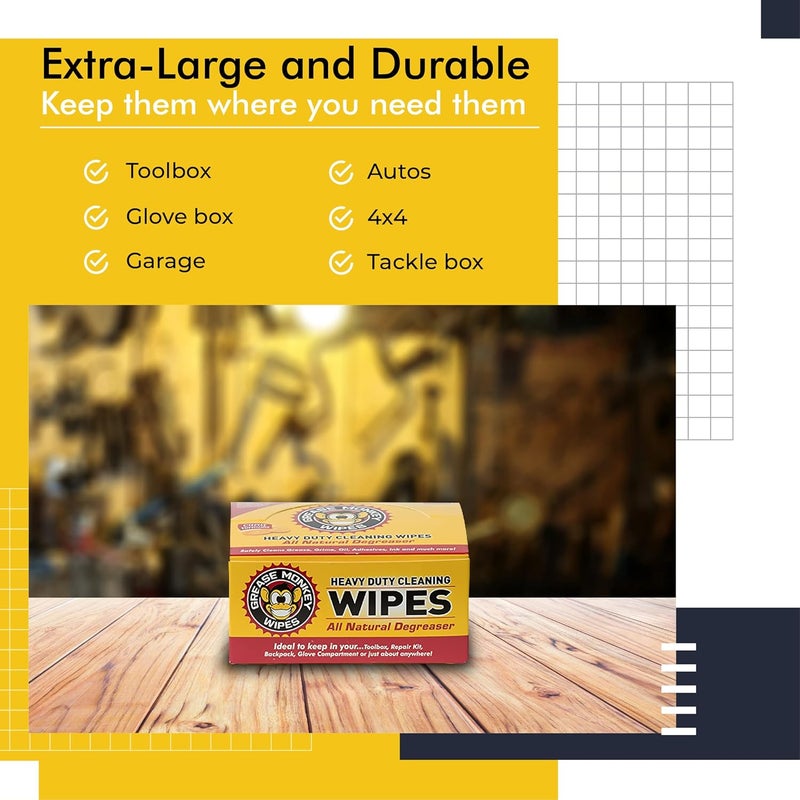 grease monkey Individual Heavy Duty Cleaning Wipes, 24-Count - Image 5
