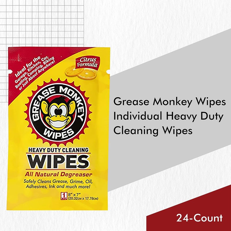 grease monkey Individual Heavy Duty Cleaning Wipes, 24-Count - Image 2