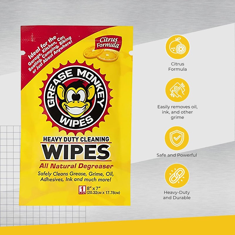 grease monkey Individual Heavy Duty Cleaning Wipes, 24-Count - Image 3
