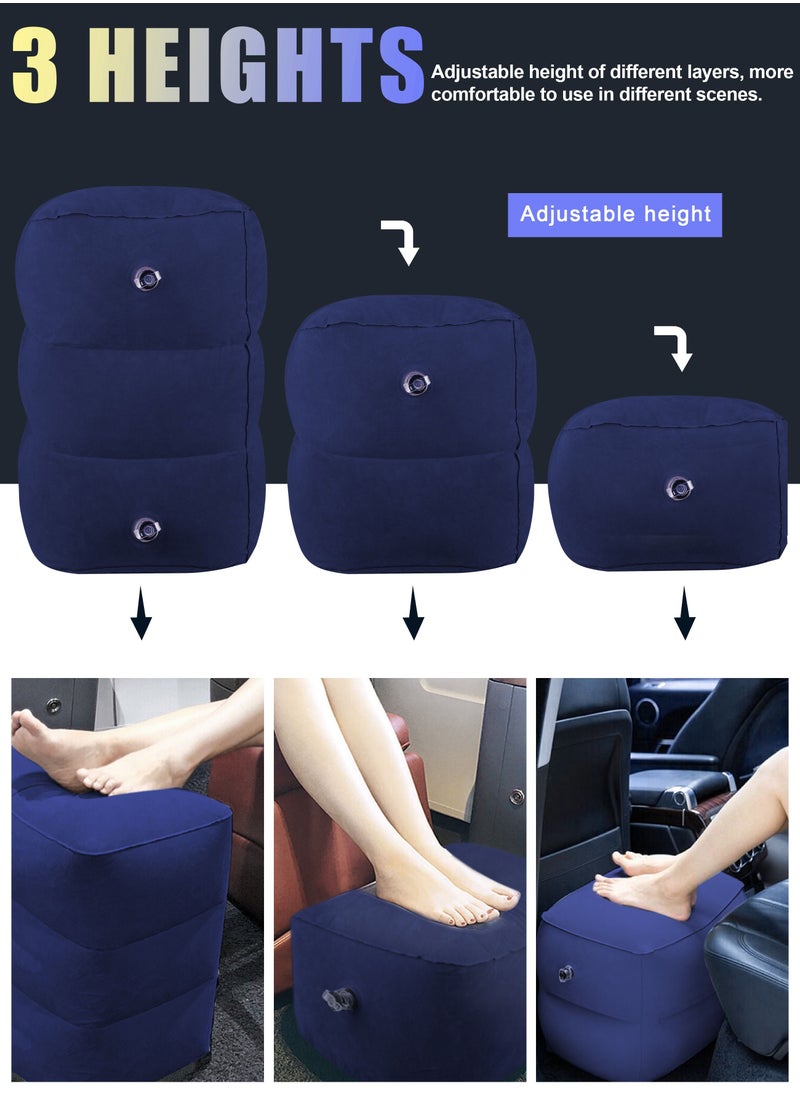 HomarKet 2-Pack Inflatable Foot Rest Pillow for Travel,Travel Accessories, Adults Airplane Travel Pillow-Adjustable Height Cushions,for Kids to Sleep While Traveling,Suitable for Office, Home  - Image 3