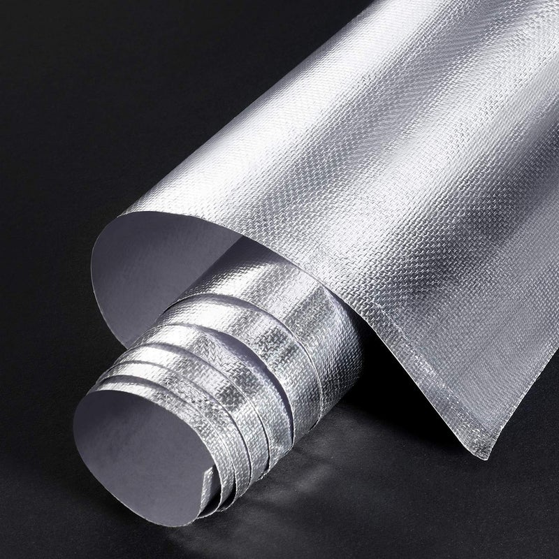 BBTO Heat Reflective Sheet Adhesive Backed Aluminized Fiberglass Heat Shield Tape Protection Barrier Resistant Material for Hose and Auto Use Insulation Sheet(24 x 48 Inch,Silver) - Image 1