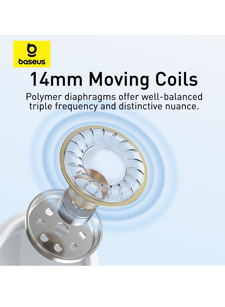 Baseus CZ17 Wired Earphone with Type-C Port - White White - Image 3