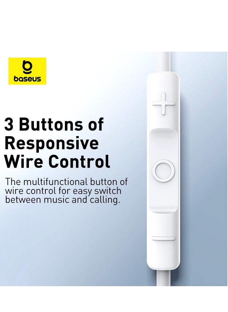 Baseus CZ17 Wired Earphone with Type-C Port - White White - Image 5