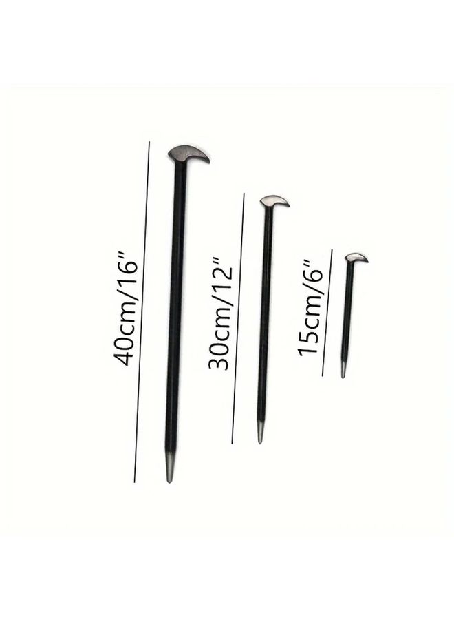 3 Pieces Rolling Head Pry Bar Set 15cm 30cm 40cm 6 Inch 12 Inch 16 Inch For Automotive Machinery Aligning And Prying Metal Construction No Electricity Needed Car Repair And Maintenance Automotive Tool Set Ergonomic Handle Durable Metal Bars - Image 3