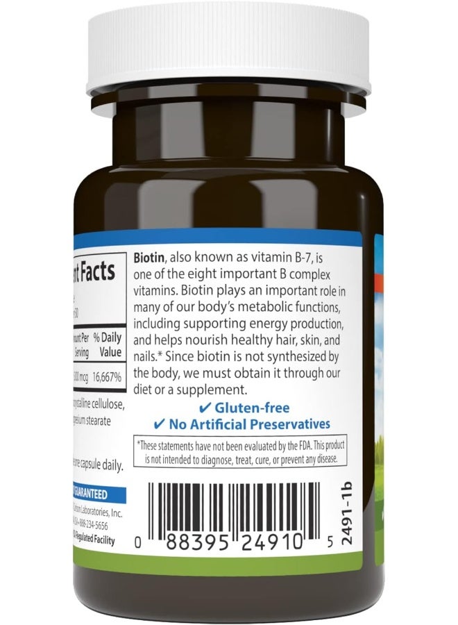 Carlson كبسولات البيوتين 5000 ميكروغرام لشعر وأظافر صحية - Image 3
