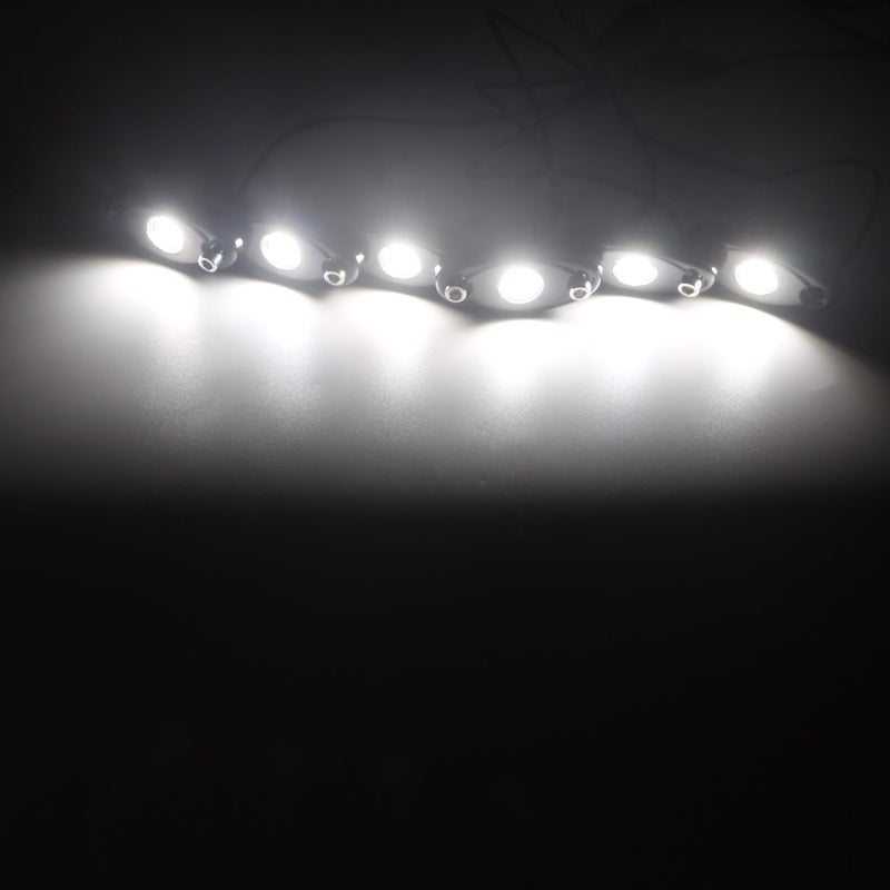 LY8 12 Pods LED Rock Lights Neon Underglow Light for Car Truck ATV SUV Under Body Glow Light Trail Fender Lighting (White) - Image 5