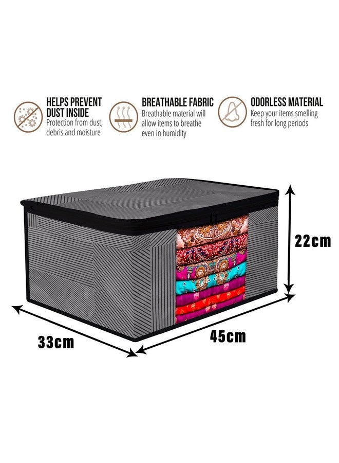 Kuber Industries Kuber Industries Saree Cover & Blouse Cover Organizer Combo Set | 3 Pieces Blouse & 3 Pieces Saree Cover Set | Zipper Closure | Lining-Design | Set of 6 | Gray - Image 4