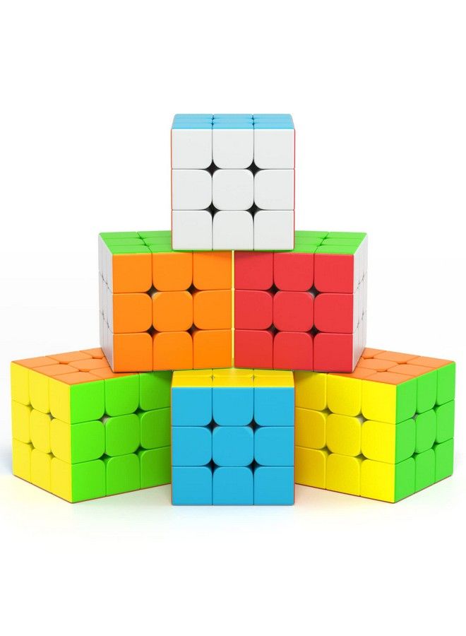 VDEALEN مجموعة مكعبات السرعة 3X3X3، 6 عبوات من مكعبات السرعة الاحترافية بدون ملصقات، لعبة مكعبات الألغاز الرائعة هدية رائعة للألعاب الذكية للأطفال والمراهقين والبالغين - Image 1