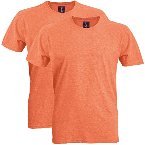 Gildan Adult Softstyle Cotton T-Shirt, Style G64000, Multipack, Heather Orange (2-Pack), X-Large - Image 1