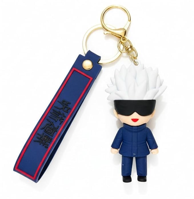 FowWelt Cartoon Characters Keychain for Girls & Boys – Cute Silicone Keyring Accessories | Key Purse, Backpack, Car Charm | Lightweight & Durable (Jujuts Kisen) - Image 5