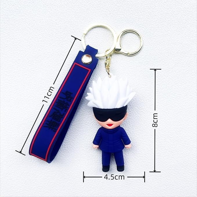 FowWelt Cartoon Characters Keychain for Girls & Boys – Cute Silicone Keyring Accessories | Key Purse, Backpack, Car Charm | Lightweight & Durable (Jujuts Kisen) - Image 3