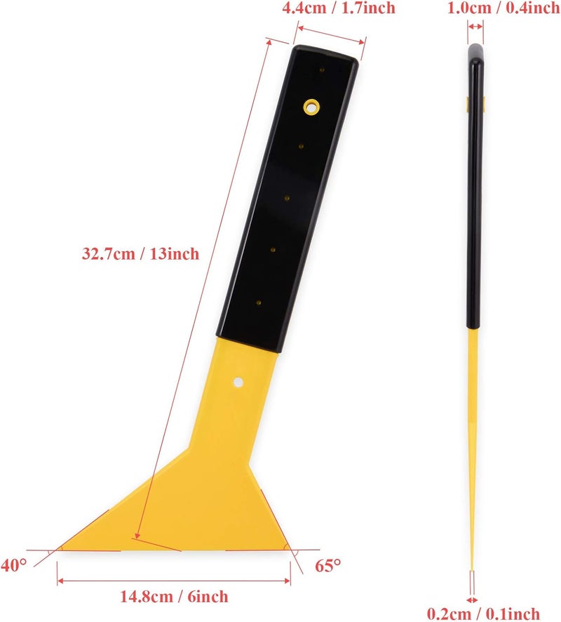 Ehdis Window Tint Squeegee Long Handle Scraper Tool Triangle Slim Foot Tinting Squeegee Windshield Snow Frost Ice Removal Tool for Cars Trucks Window Film Installation Applicator Tool - Image 5