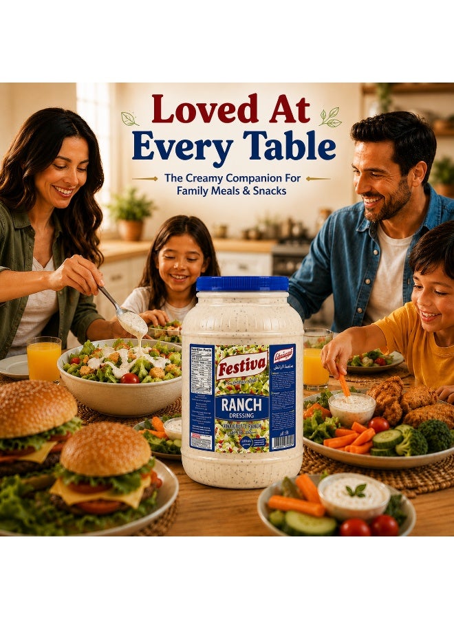 Festiva Ranch US Dressing 3.78L - Creamy Salad Dressing and Sandwich Spread for Burgers, Wraps and Snacks - Dip and Dressing Sauce - Image 5