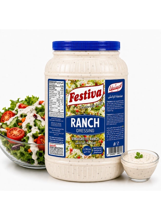 Festiva Ranch US Dressing 3.78L - Creamy Salad Dressing and Sandwich Spread for Burgers, Wraps and Snacks - Dip and Dressing Sauce - Image 1