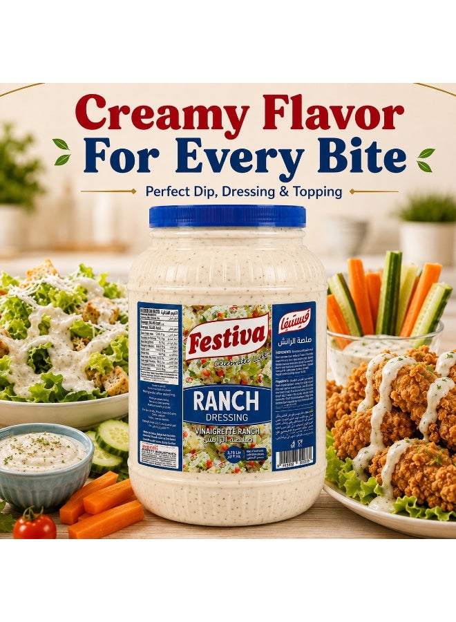 Festiva Ranch US Dressing 3.78L - Creamy Salad Dressing and Sandwich Spread for Burgers, Wraps and Snacks - Dip and Dressing Sauce - Image 2