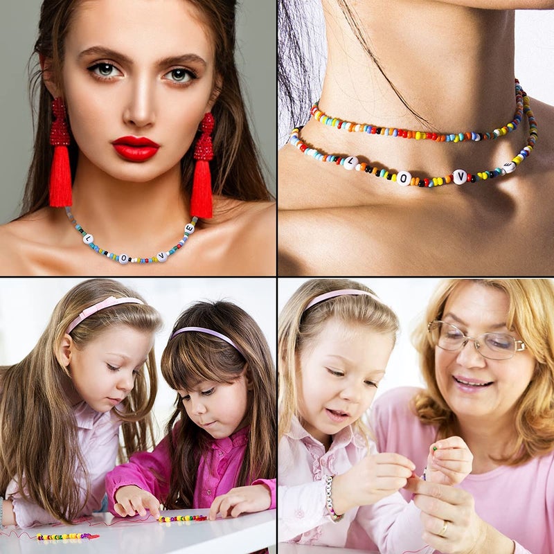 Beads For Stringing Adult Children Beads Set 4mm Colors Beads Letter Beads Letters Bead Jewelry For Girls Bracelet Hair Band Jewelry Crafting Gift - Image 4