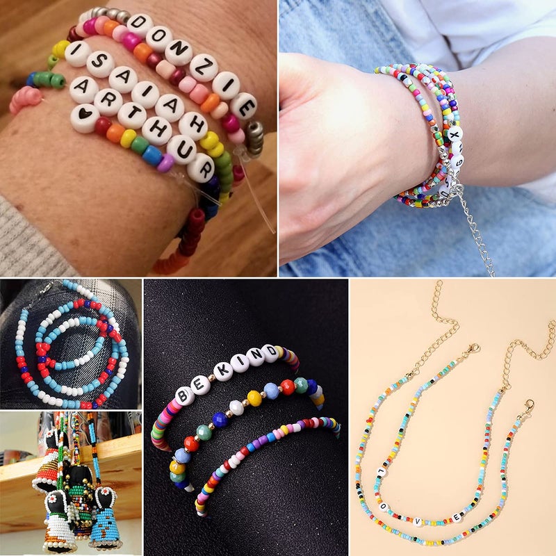 Beads For Stringing Adult Children Beads Set 4mm Colors Beads Letter Beads Letters Bead Jewelry For Girls Bracelet Hair Band Jewelry Crafting Gift - Image 5