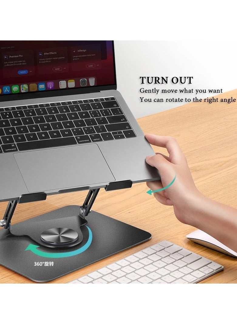 Generic Versatile Ergonomics: Multi-Angle Laptop Bracket with Heat Dissipation, Rotatable and Folding Design for Office Comfort and Efficient Cooling - A Sturdy Metal Support Frame for Lifting  - Image 3