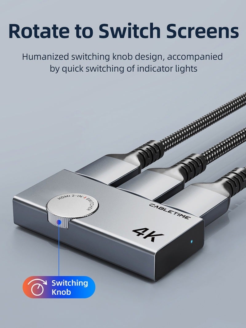 CABLETIME 4K 60HZ HDMI 2.0 SWITCH 2 IN 1 - Image 4